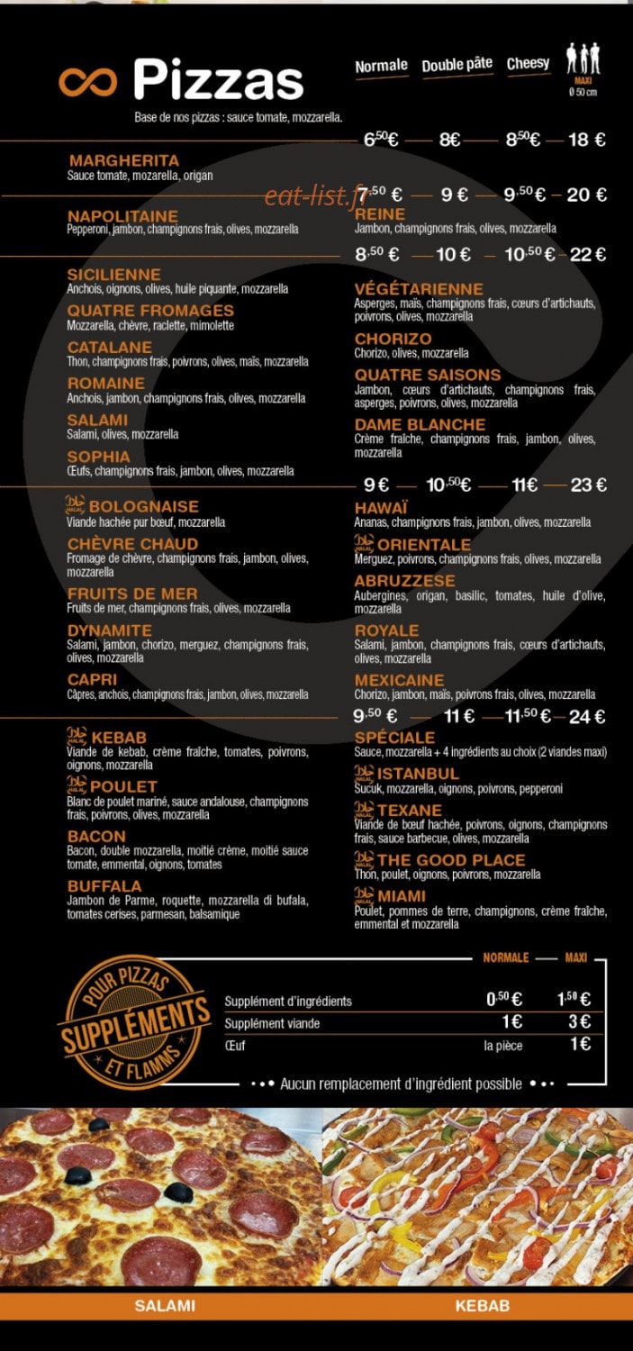 Carte et menu de The good place betting à Betting les Saint Avold — Les pizzas