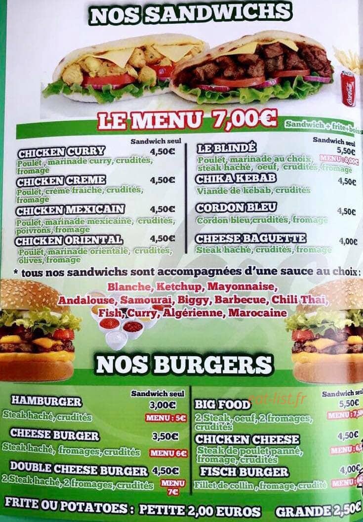 Chicken Food — carte page 3
