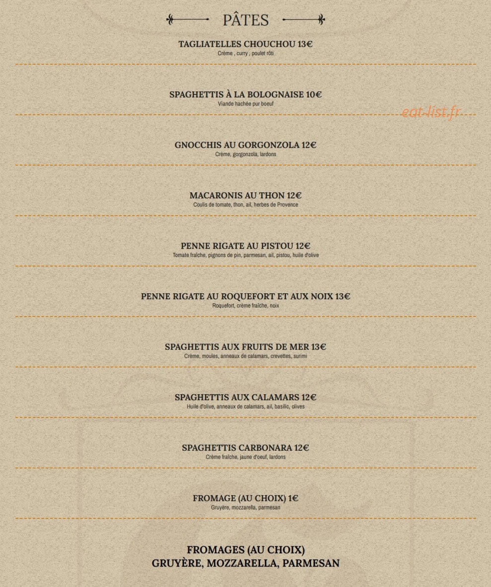 L’Estaminet — carte page 3