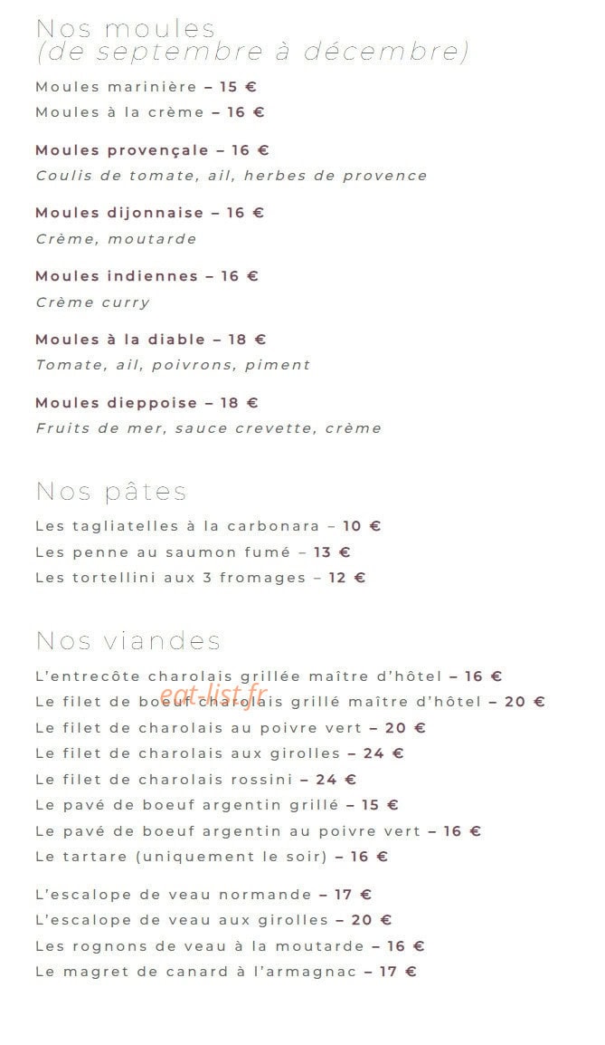 Le Caveau de la Bière — carte page 2