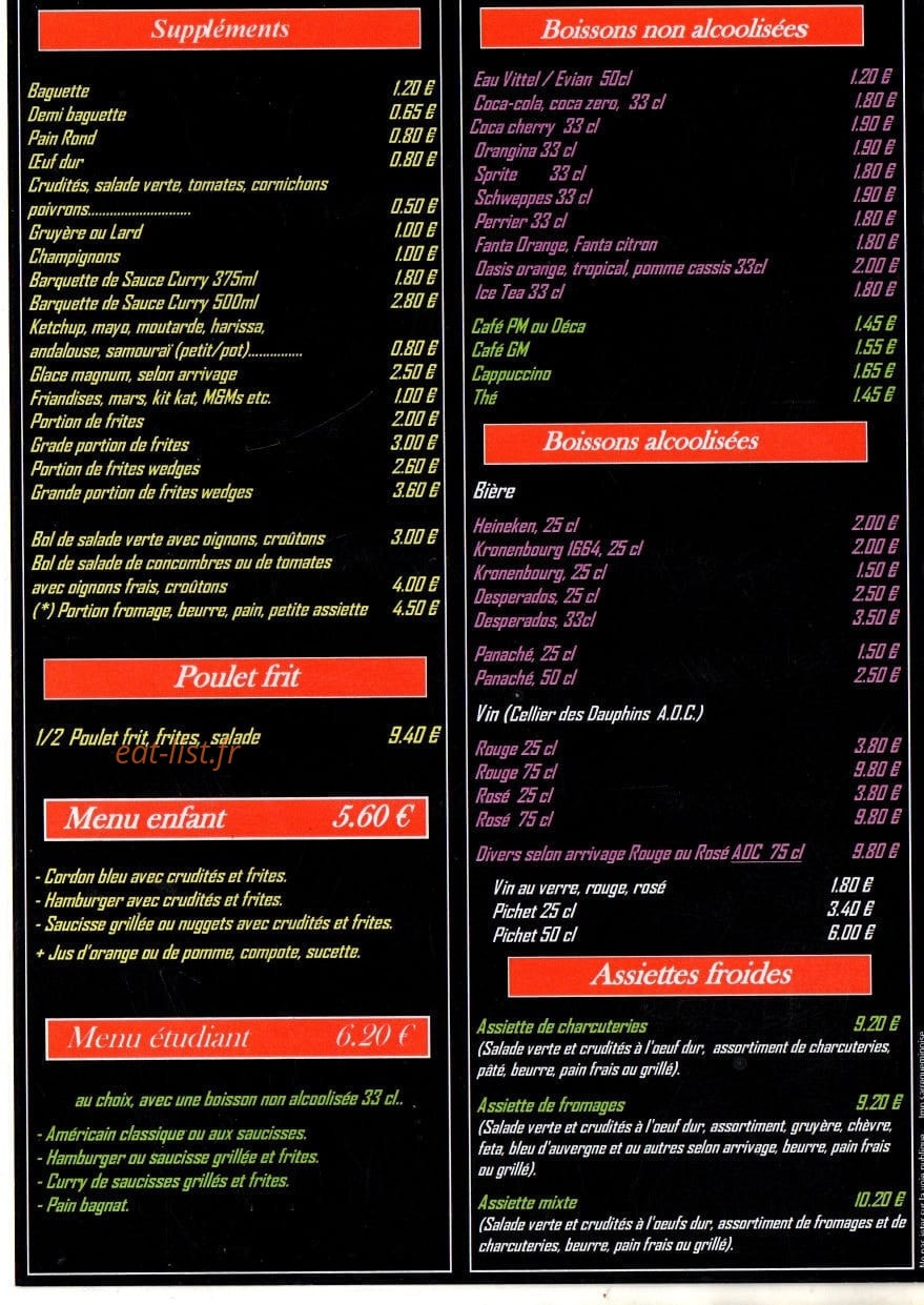 Le Petit Chalet — carte page 4