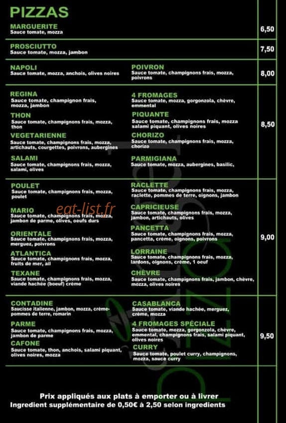 Pizzeria d'Angel — carte page 2