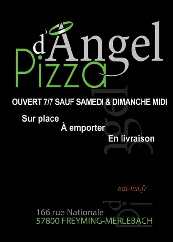 Pizzeria d'Angel — carte page 1