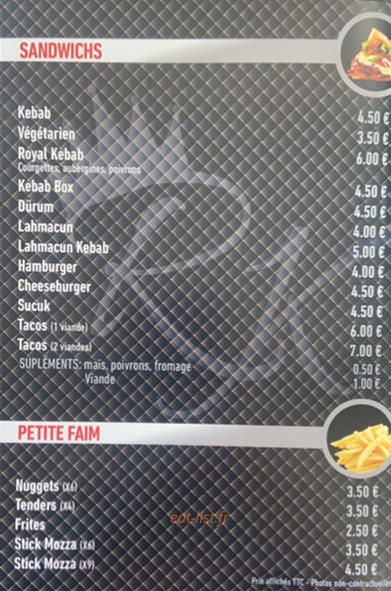 Royal Kebab — carte page 2