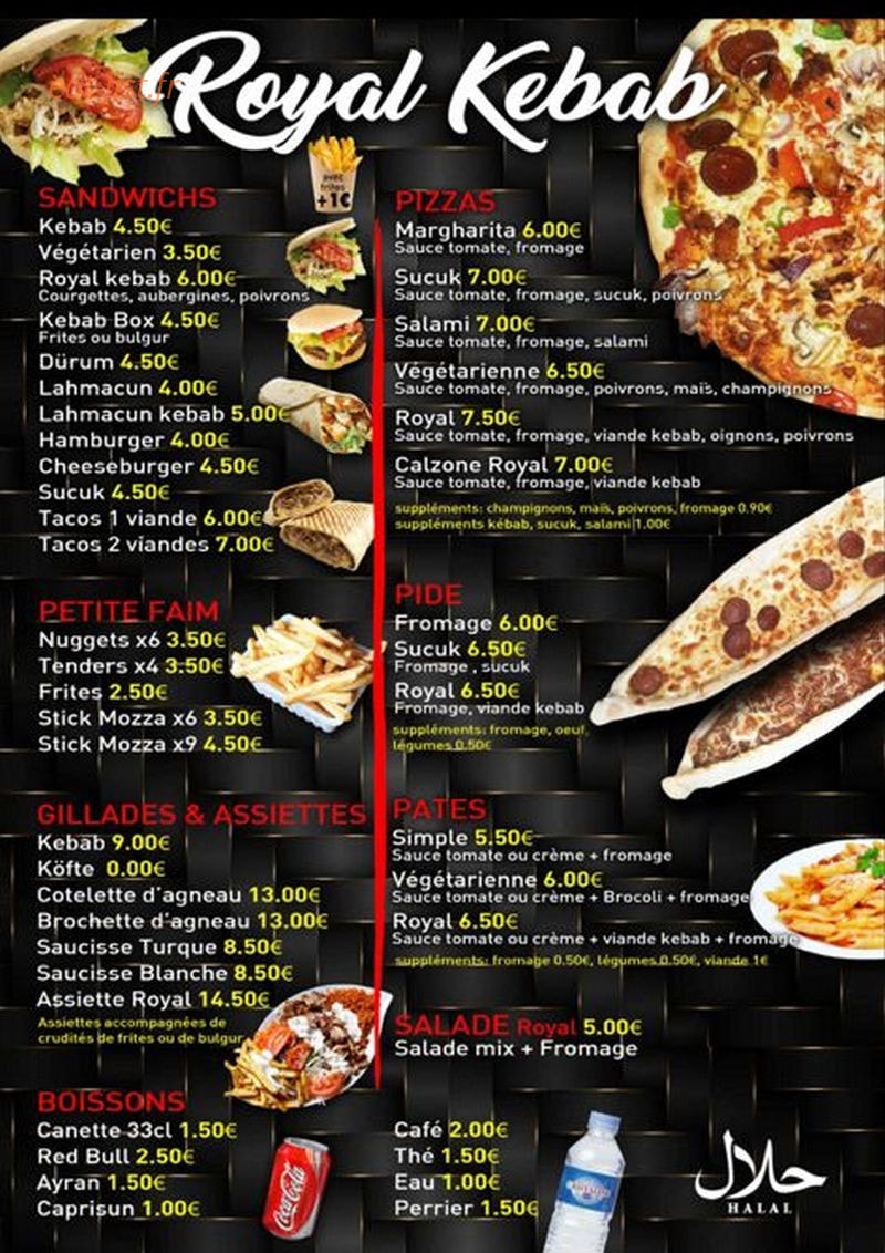 Royal Kebab — carte page 3