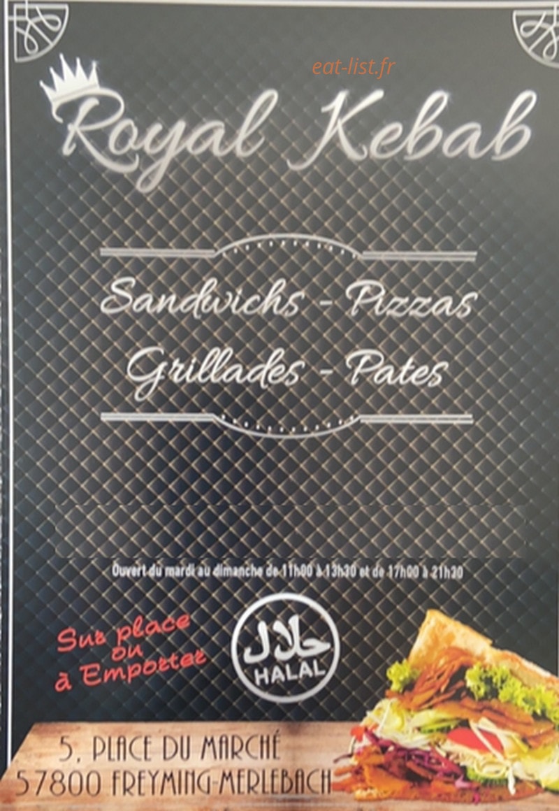 Royal Kebab — carte page 1
