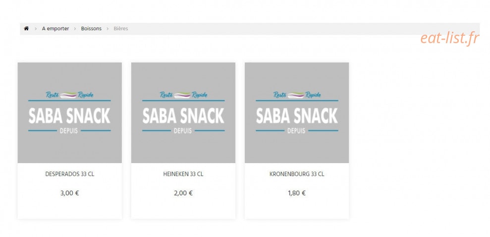 Saba Snack — carte page 13