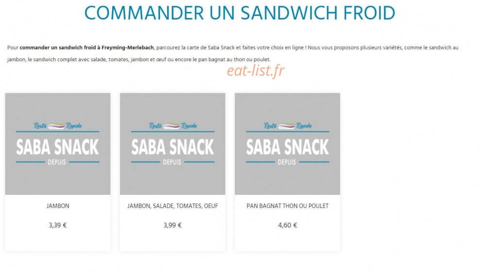 Saba Snack — carte page 4