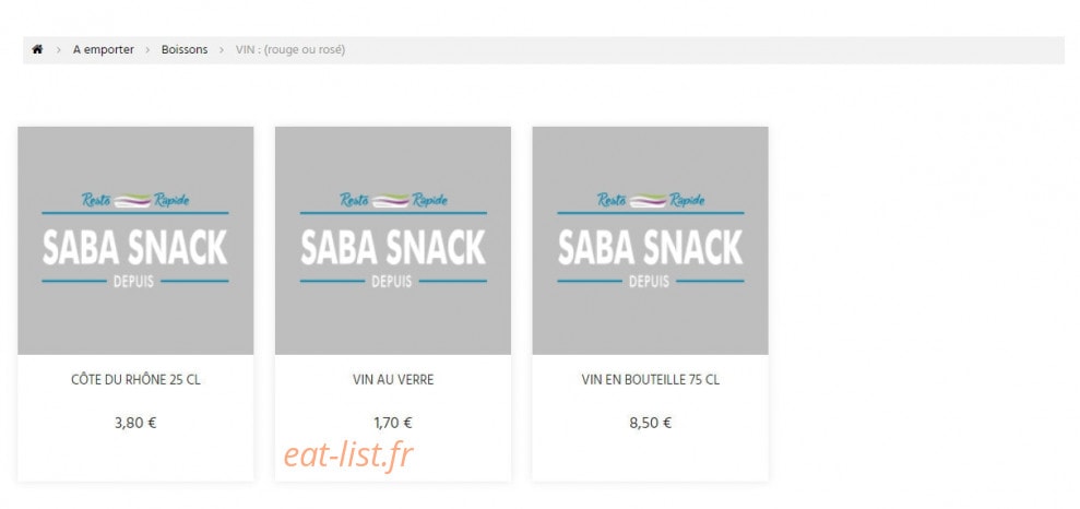 Saba Snack — carte page 14