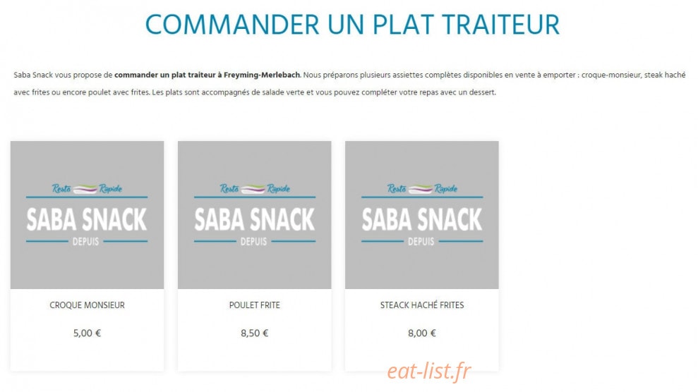 Saba Snack — carte page 11