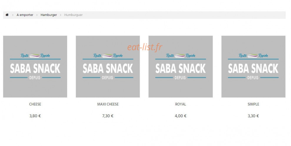 Saba Snack — carte page 3