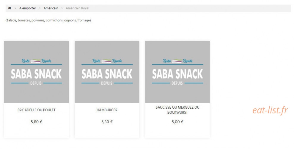 Saba Snack — carte page 6