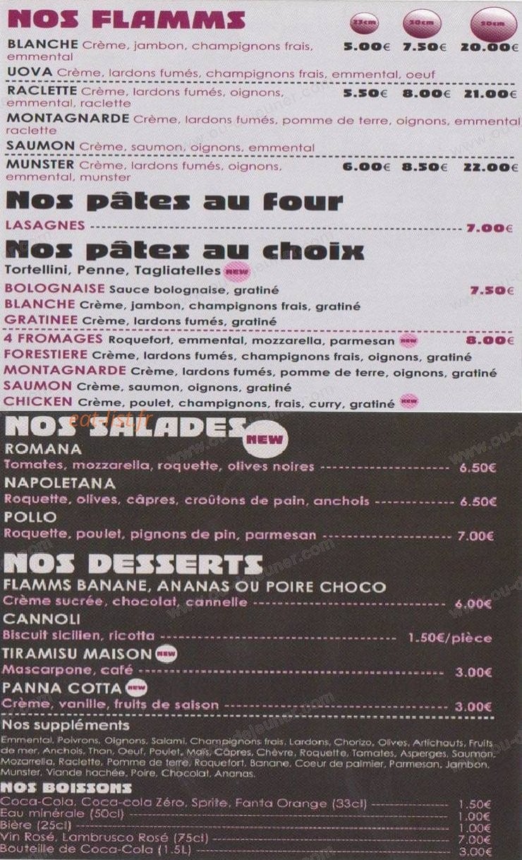Seb @ Pizza — carte page 2