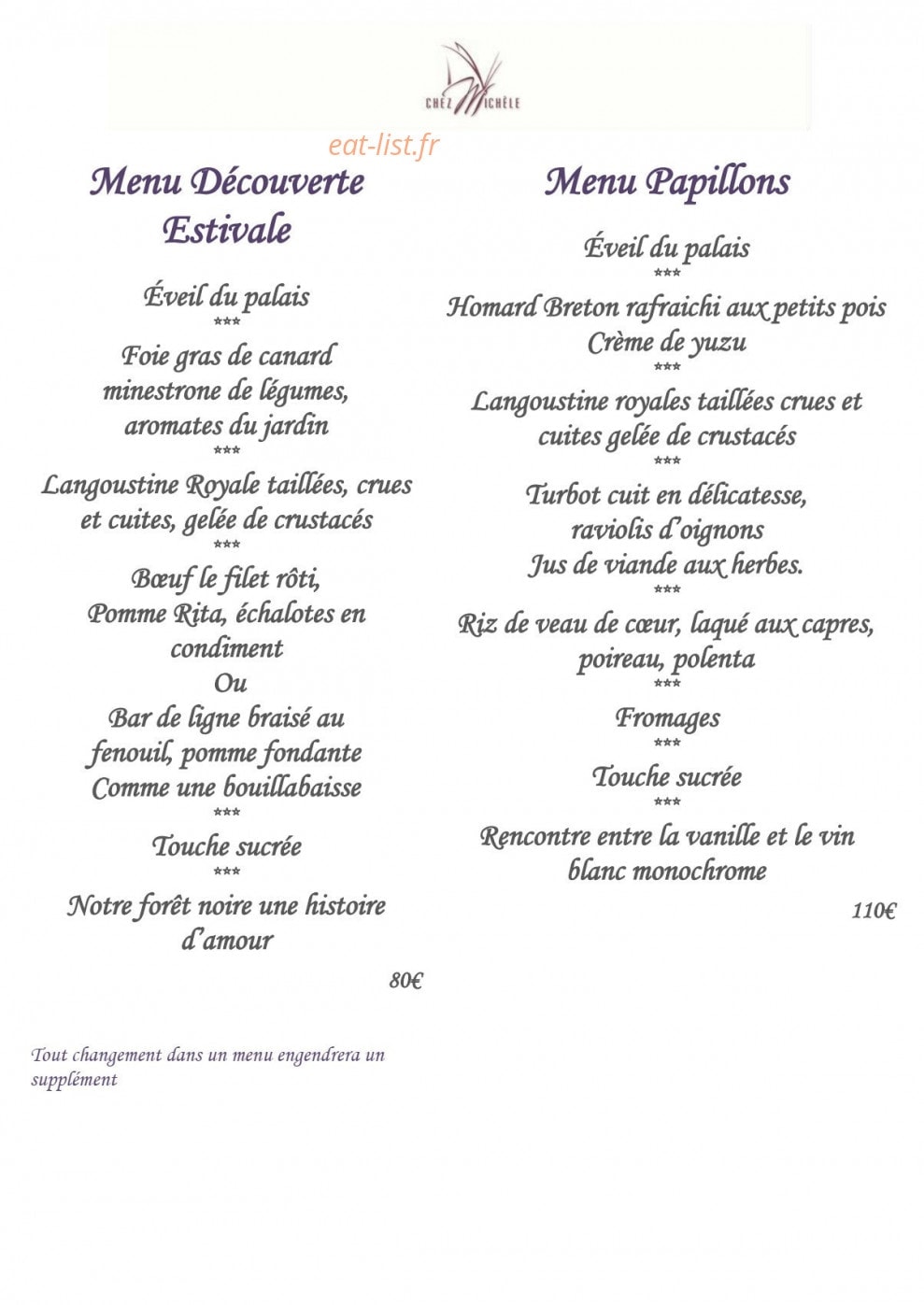 Chez michele — carte page 4