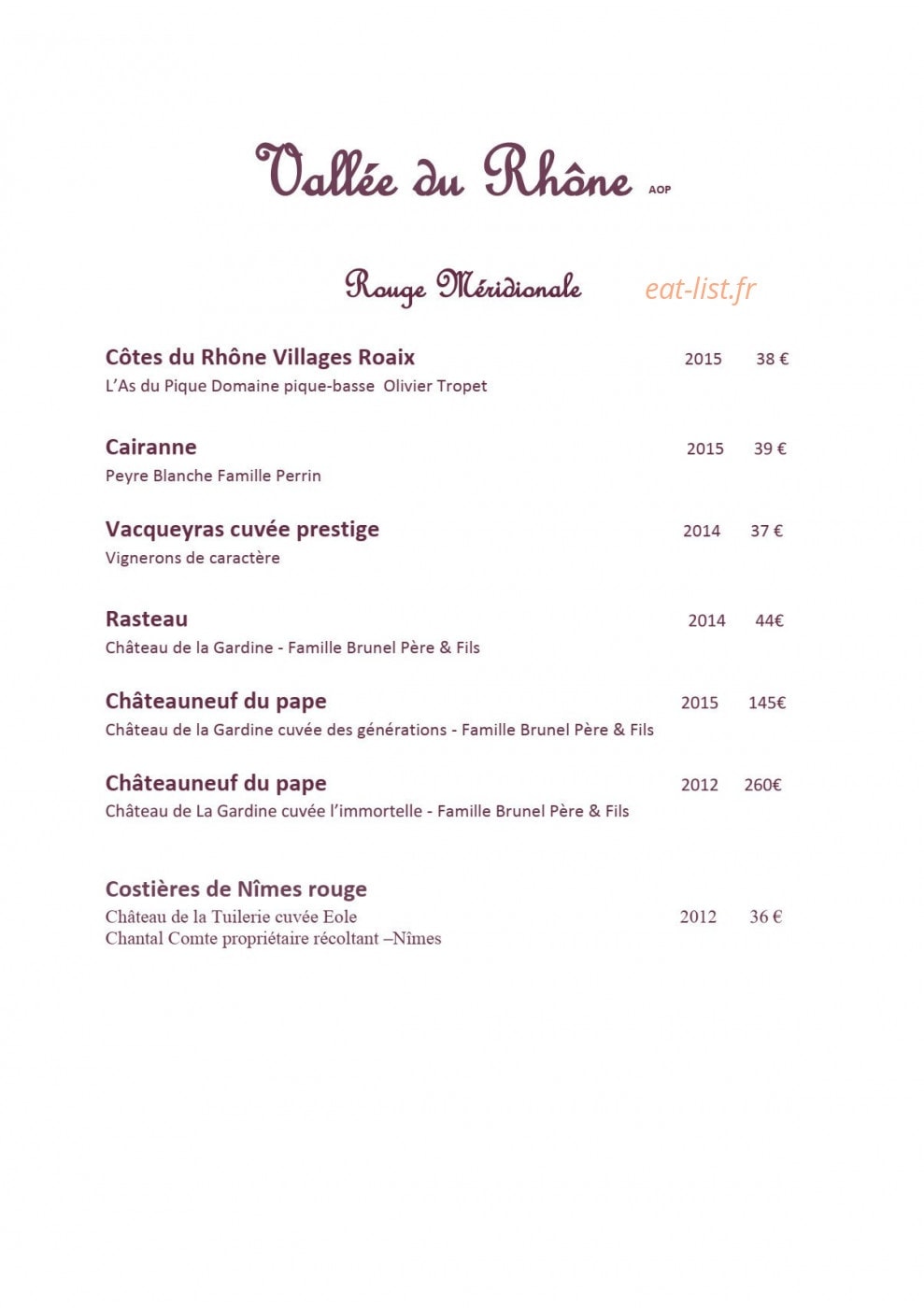 Chez michele — carte page 14