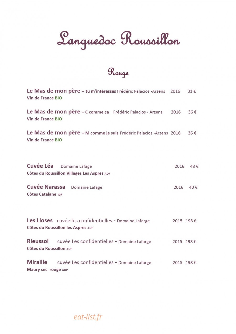 Chez michele — carte page 11