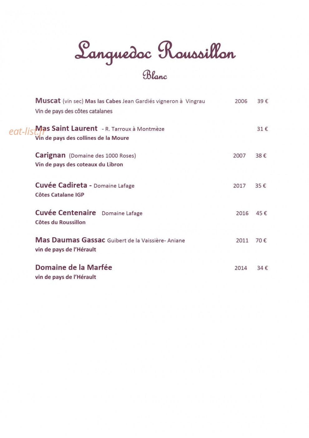 Chez michele — carte page 10