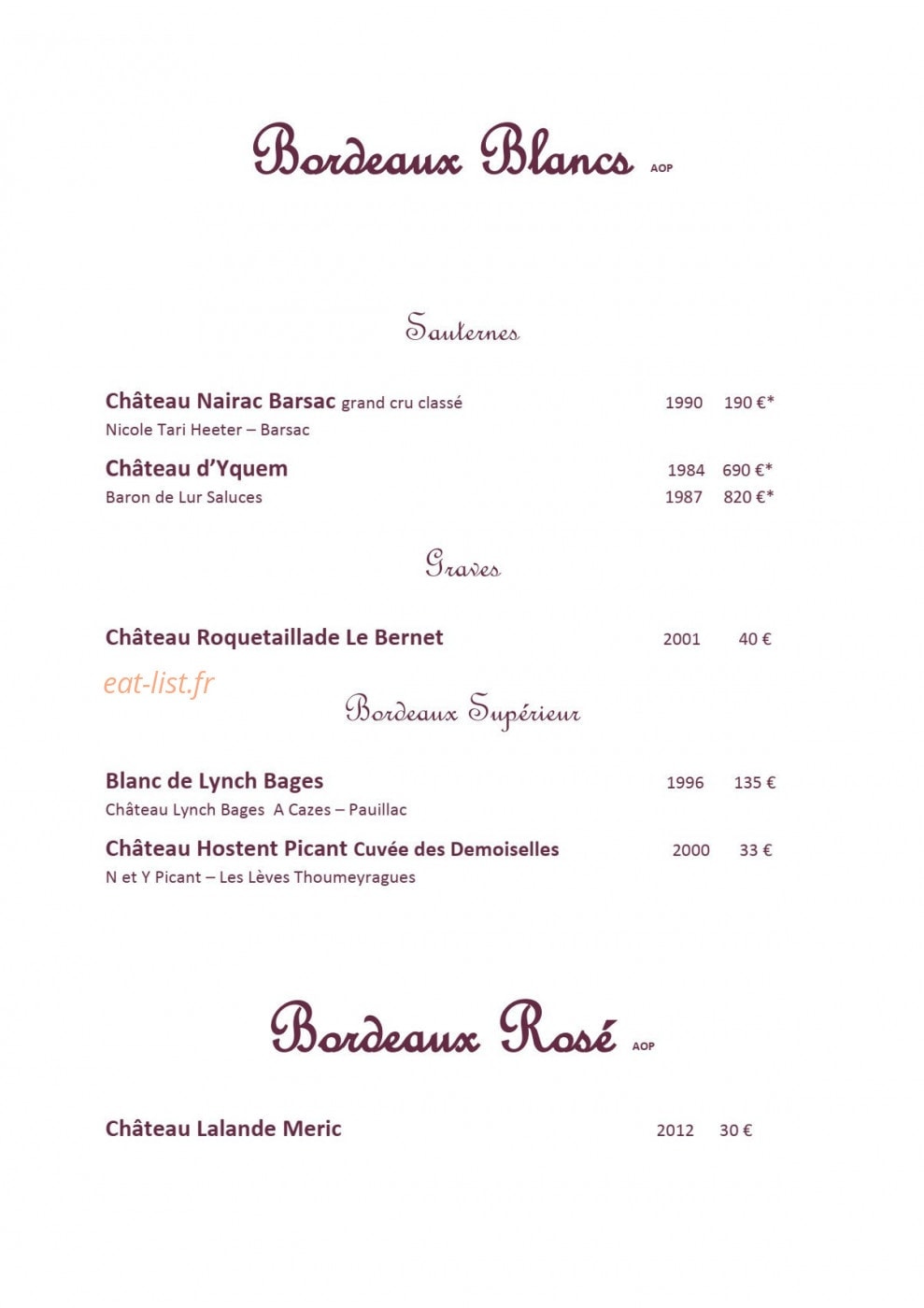 Chez michele — carte page 19