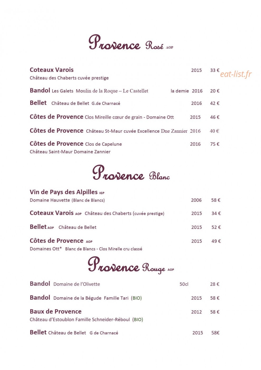 Chez michele — carte page 15