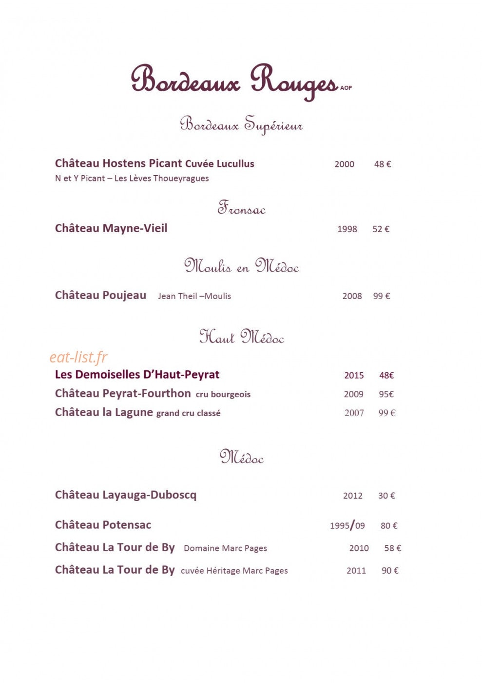 Chez michele — carte page 16