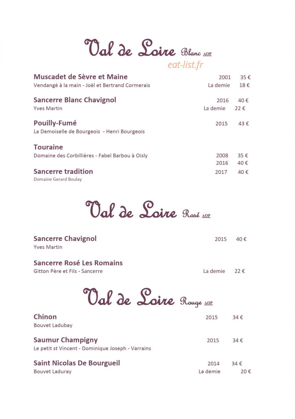 Chez michele — carte page 8