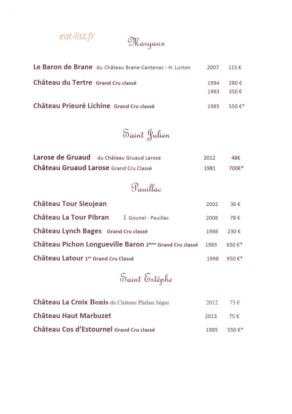Chez michele — carte page 17