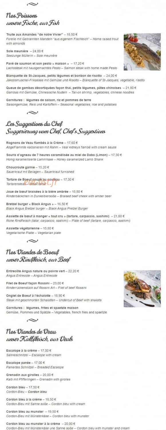 Brasserie des Eclusiers — carte page 3