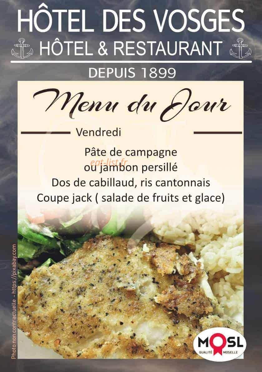 Hotel restaurant des Vosges — carte page 1