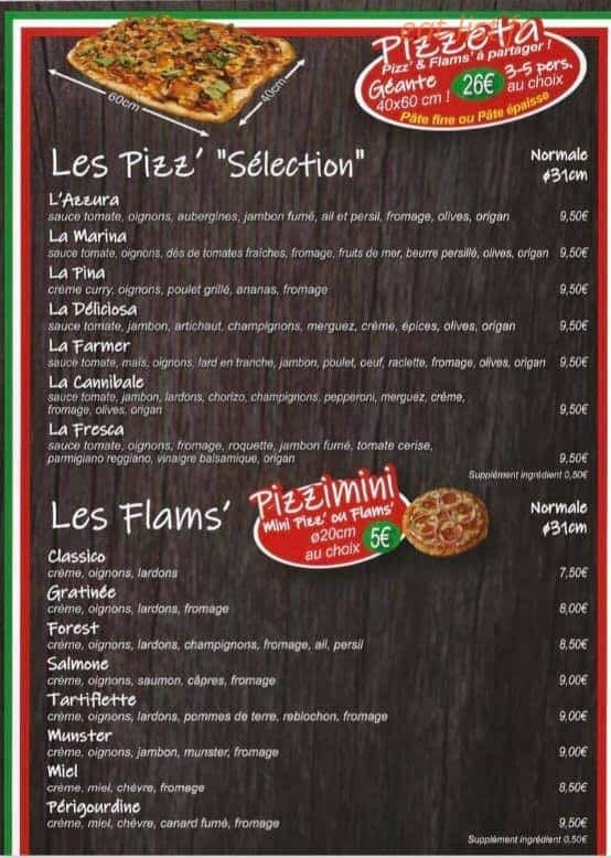 La Pizz' — carte page 2