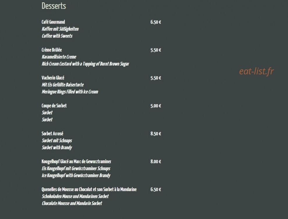 Hôtel Restaurant Des Vosges — carte page 3