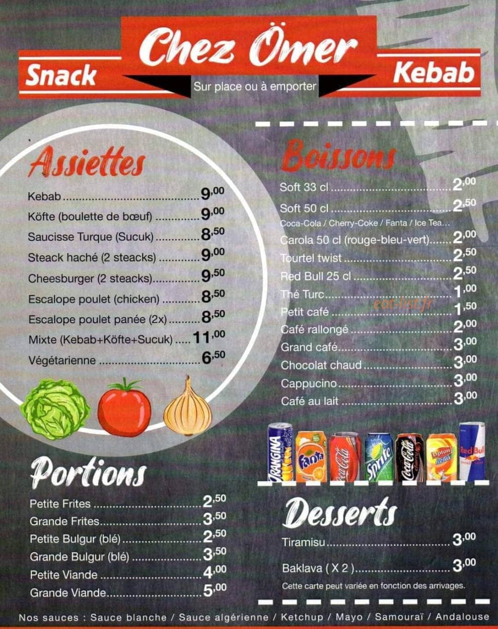 Snack Chez Ömer — carte page 2