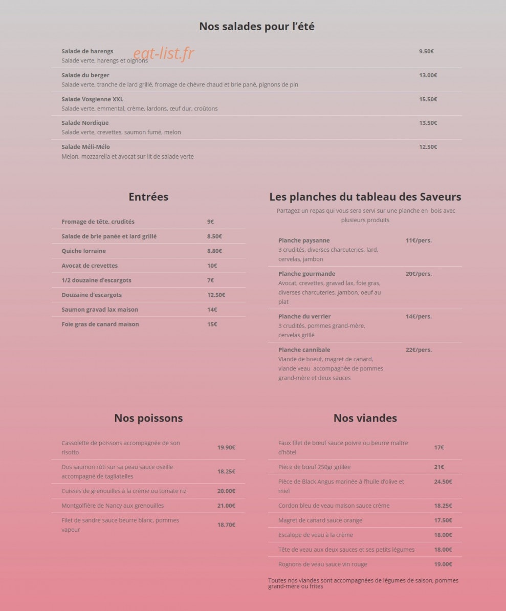 Le Grognon et ses délices — carte page 2