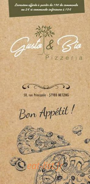 Gusto & Bio — carte page 1