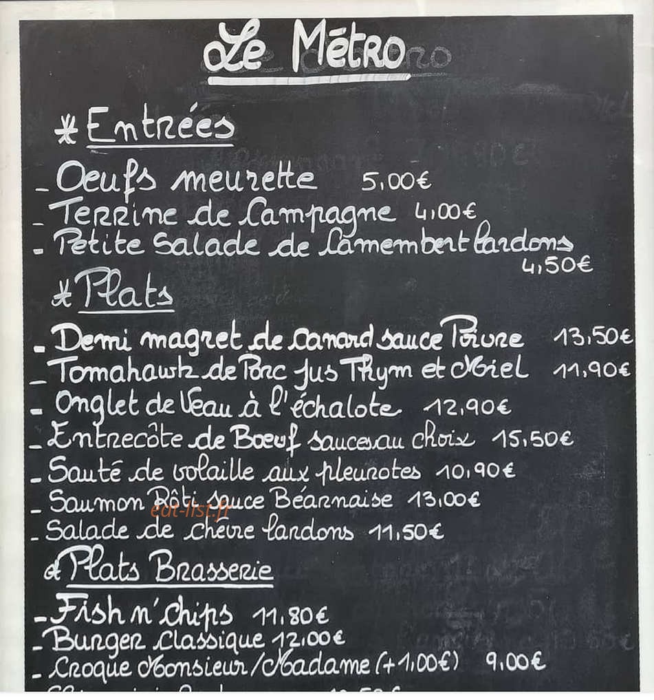 Au Métro — carte page 1