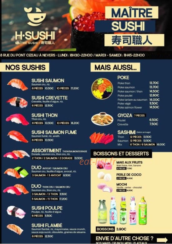 H-Sushi — carte page 4