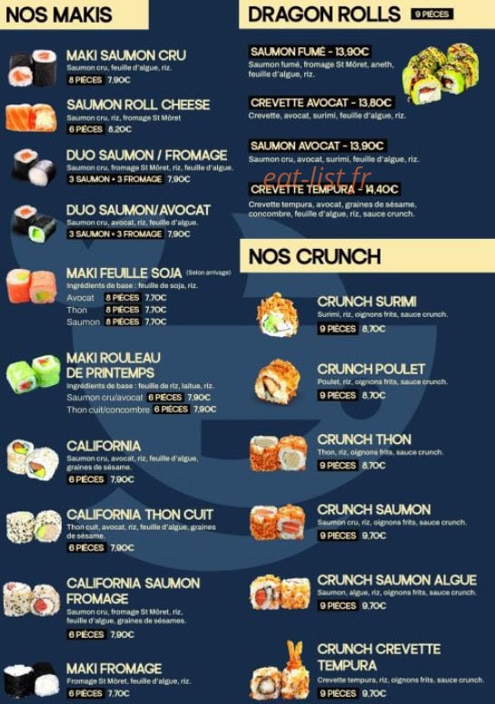H-Sushi — carte page 2