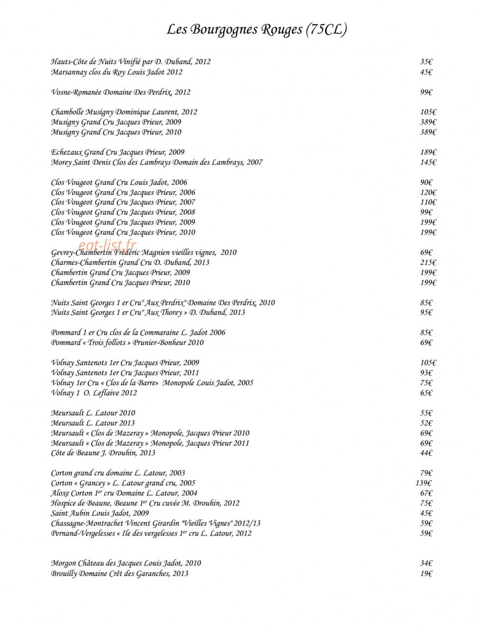 Le Comptoir Saint Sebastien — carte page 13