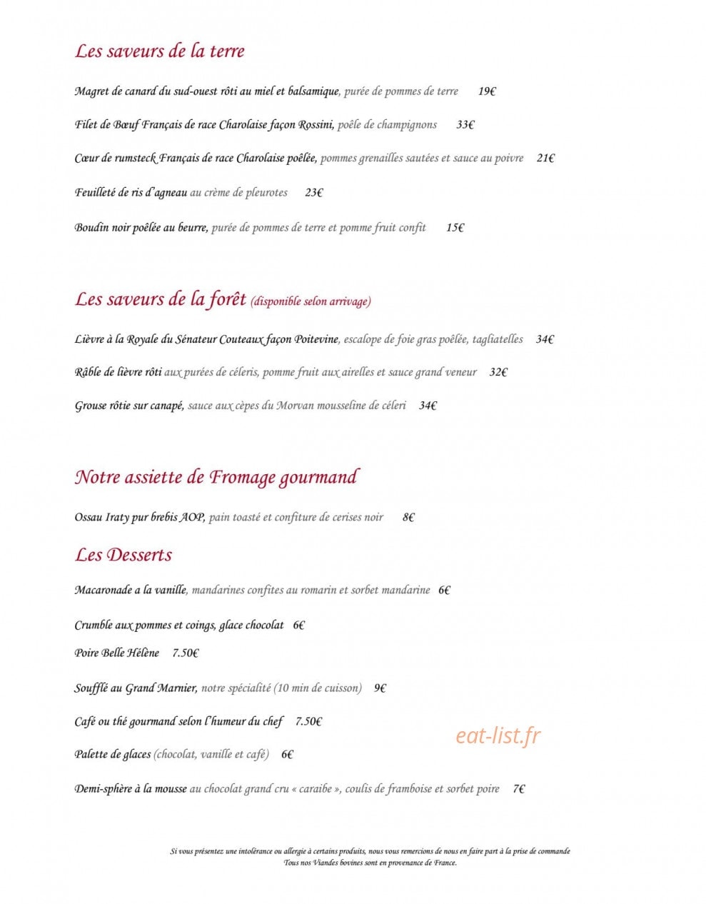 Le Comptoir Saint Sebastien — carte page 4