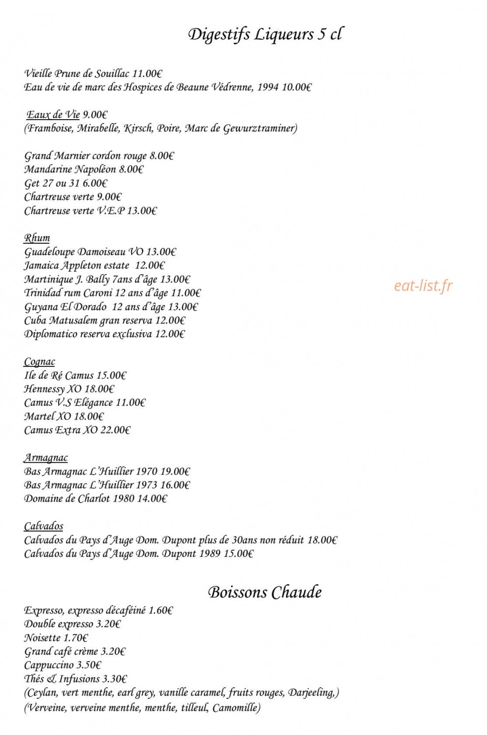 Le Comptoir Saint Sebastien — carte page 11
