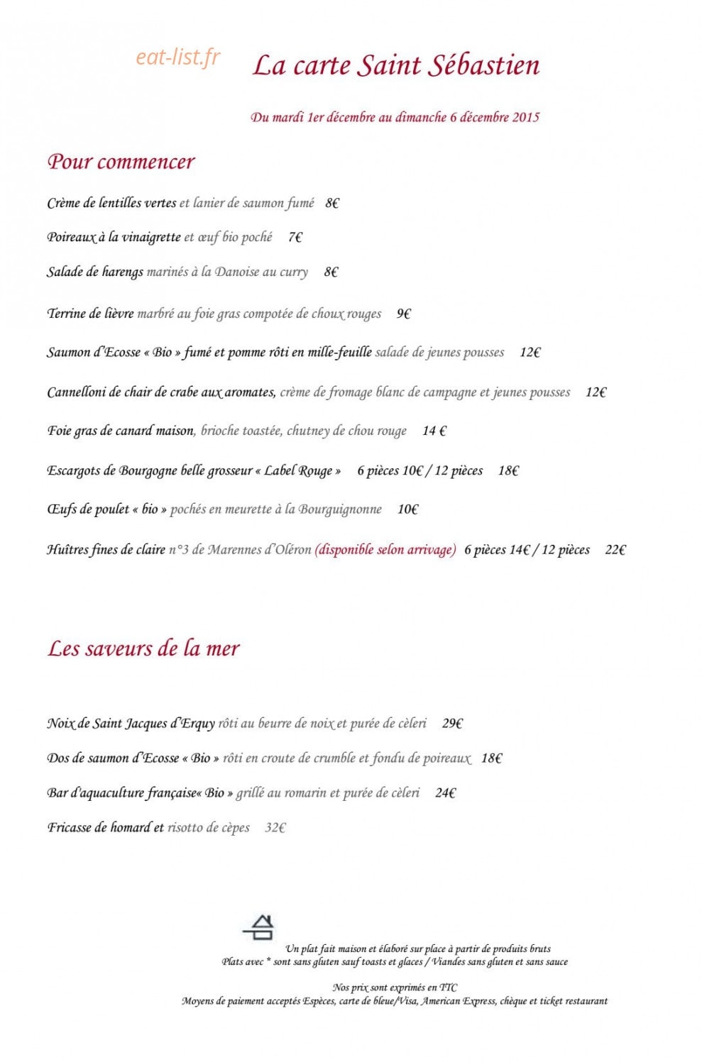 Le Comptoir Saint Sebastien — carte page 3