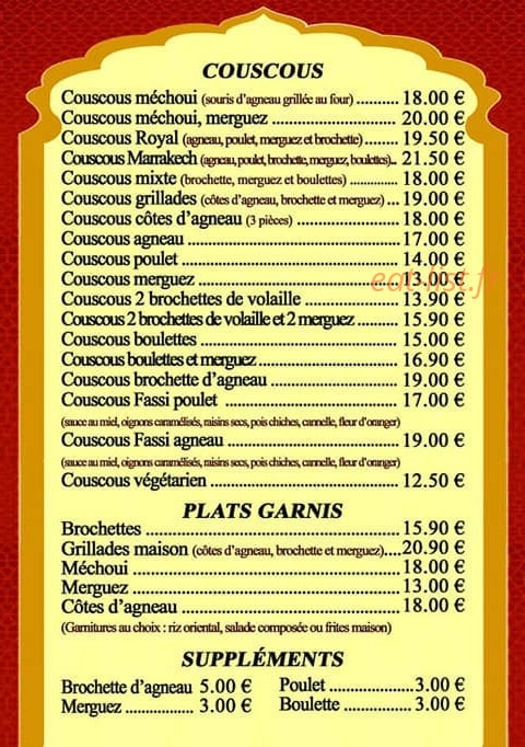 Le Marrakech — carte page 3
