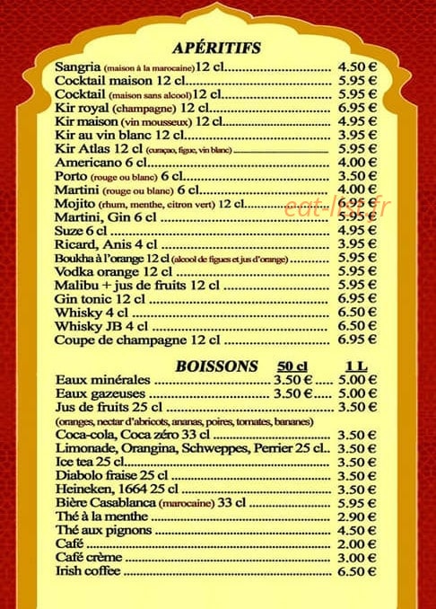 Le Marrakech — carte page 5