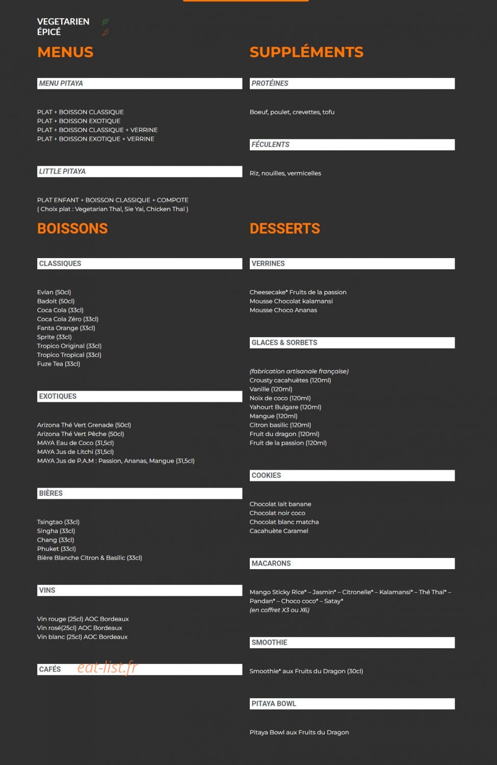 Pitaya — carte page 2