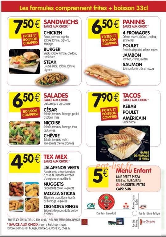 Pizza up — carte page 2