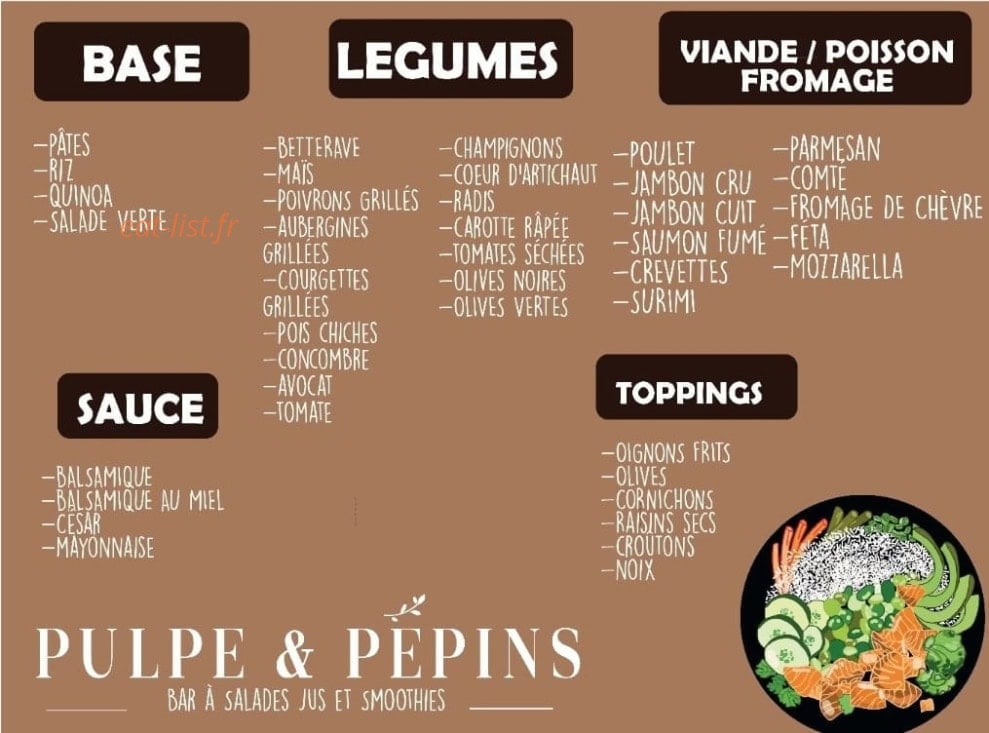 Pulpe & Pépins — carte page 1