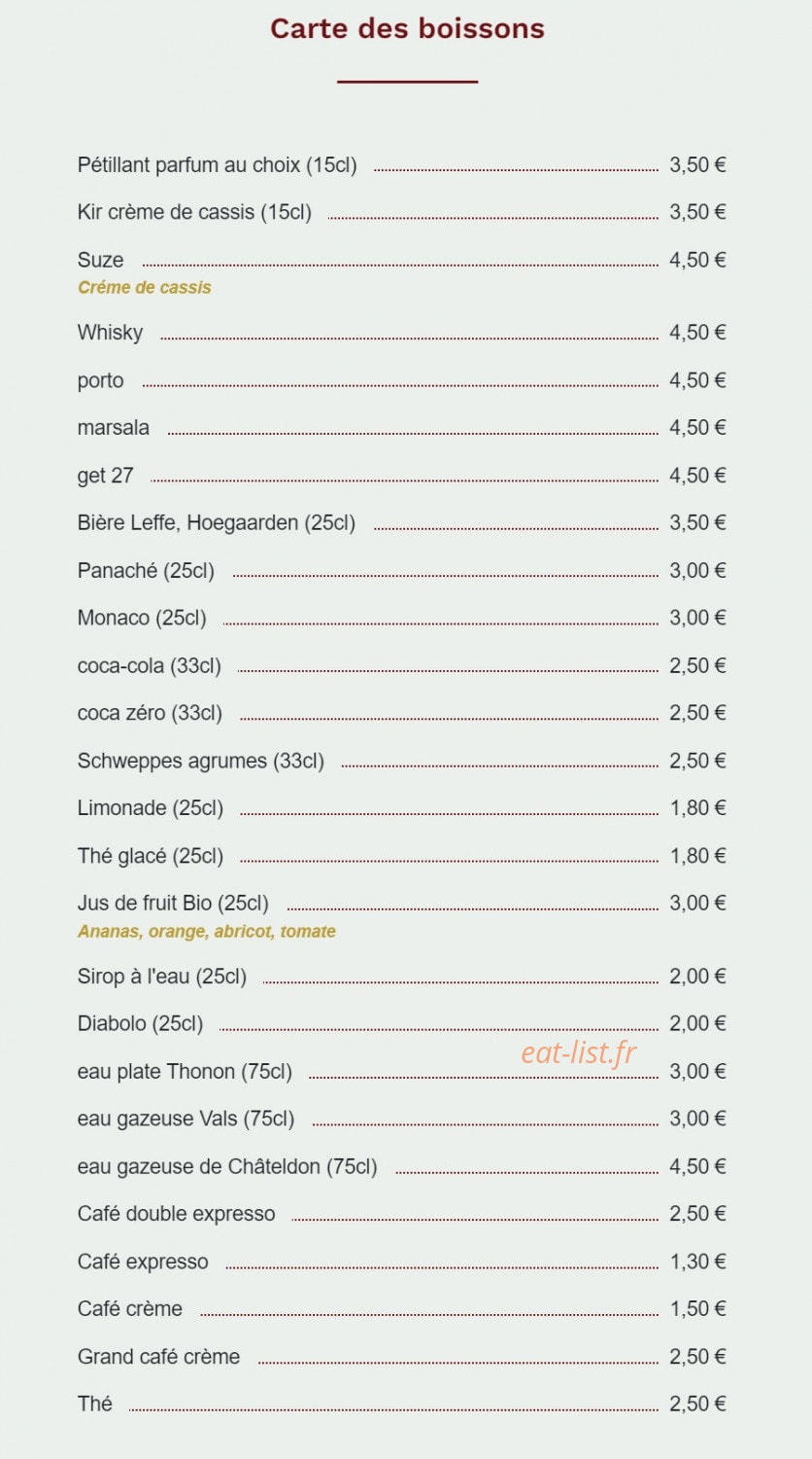 Resto du Boucher — carte page 1