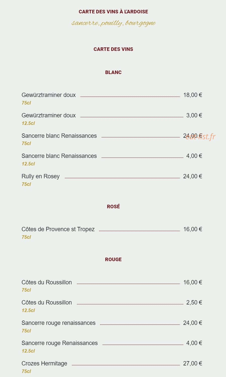 Resto du Boucher — carte page 2