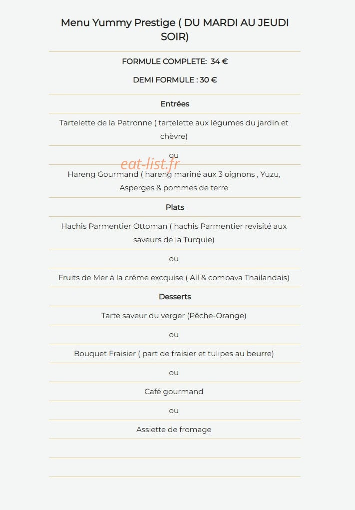 yummy Place — carte page 3