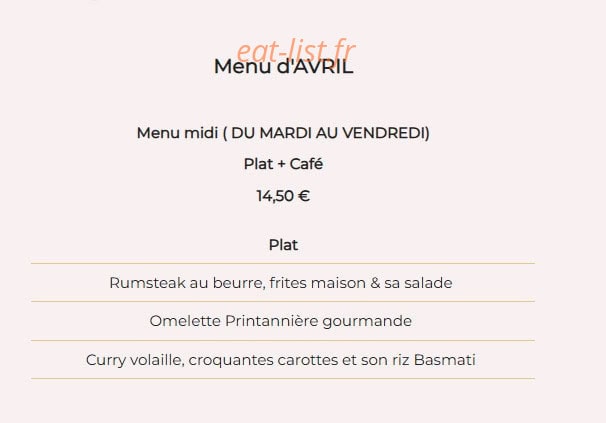 yummy Place — carte page 1
