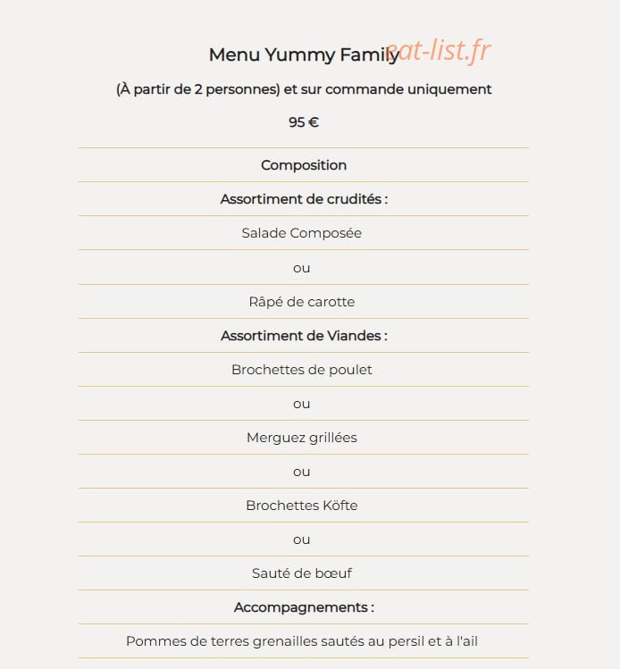 yummy Place — carte page 5